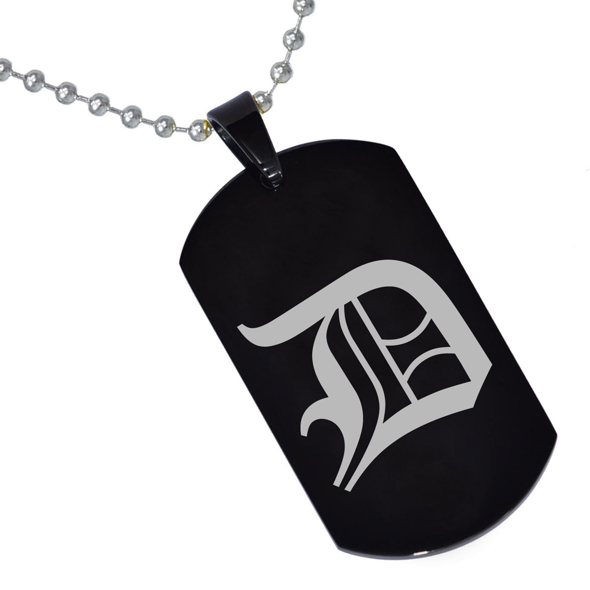 Black Tungsten Old English Initial 