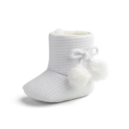 

bangyoudaoo Newborn Baby Cotton Booties Stay on Slipper Winter Warm Soft Shoes Non-Skid Infant Ankle Boots Crib Shoes