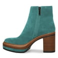 thumbnail image 2 of FSJ Women Fashion Platform Round Toe Suede Ankle Boots Block Chunky High Heel Side Zipper Winter Warm Walking Shoes Size 7 Turquoise, 2 of 5