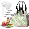thumbnail image 4 of Pioneer Flower Floral Print Pattern Drawstring Insulated Lunch Bag for Women, Stain-Resistant Large Lunch Tote with Multi-Pockets for Work Office, 4 of 6