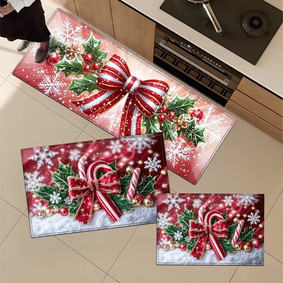 YIMEIS Fall Christmas Halloween Kitchen Rugs Non Skid Washable Area Carpet [Made in USA], Multi - 1/2/3 Pcs 16''*24''/20''*32''/47''*18''