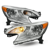 AKKON - Fits 2014-2016 Nissan Versa Note Chrome Headlights Headlamp Pair Driver Left Passenger Right 2014 2015 2016