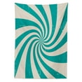 thumbnail image 3 of Ambesonne Pop Art Tablecloth Rectangular Table Cover, Nostalgic Spiral Colors, 60"x84", Teal Cream, 3 of 4