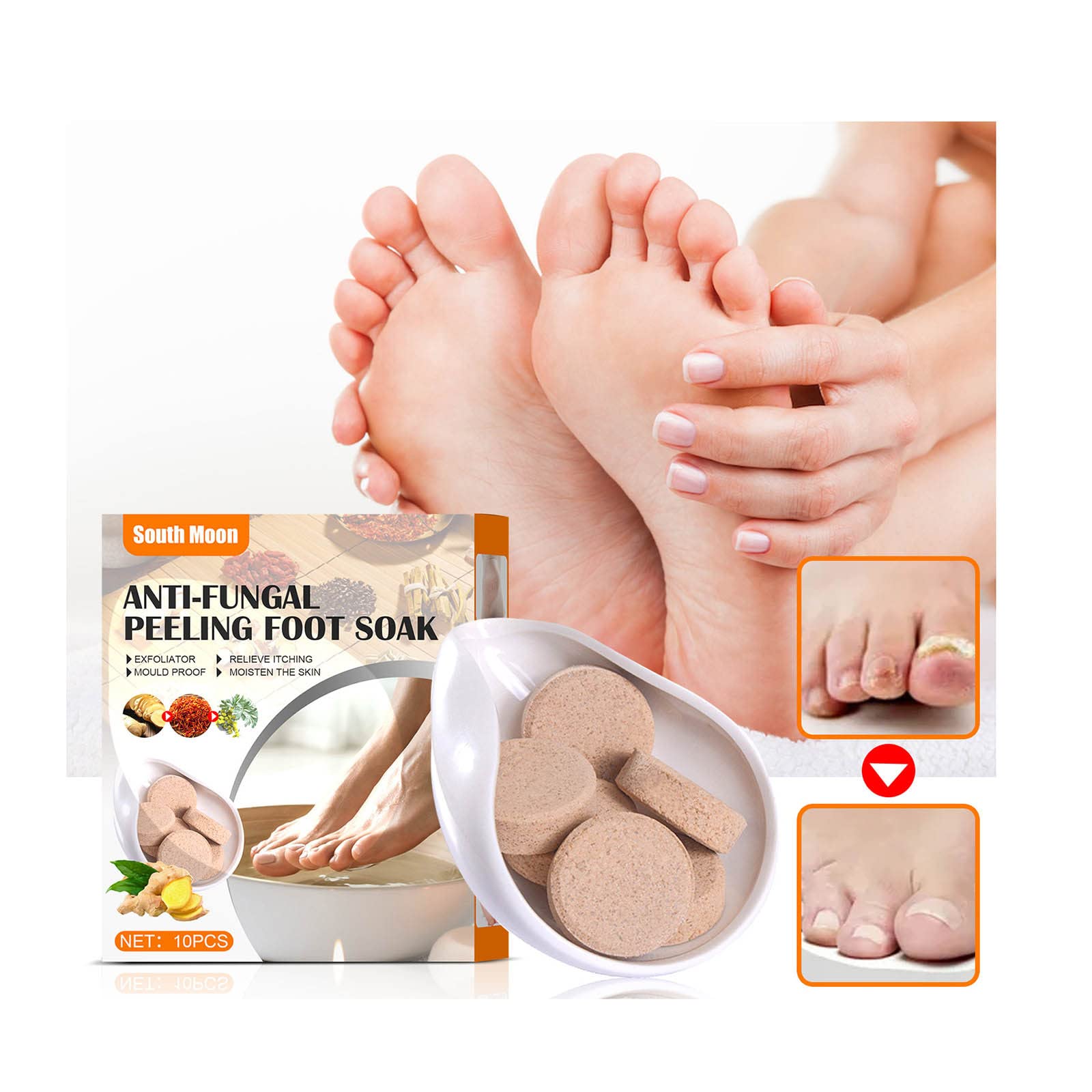 10Pcs Lymphatic Drainage Ginger Foot Soak, Leg Slimming Foot Bath, Wormwood Foot Bath, Ginger