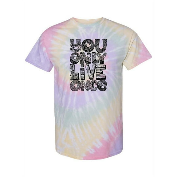 You Only Live Once Tie-Dye Spiral Men -Smartprints Designs, Male Small