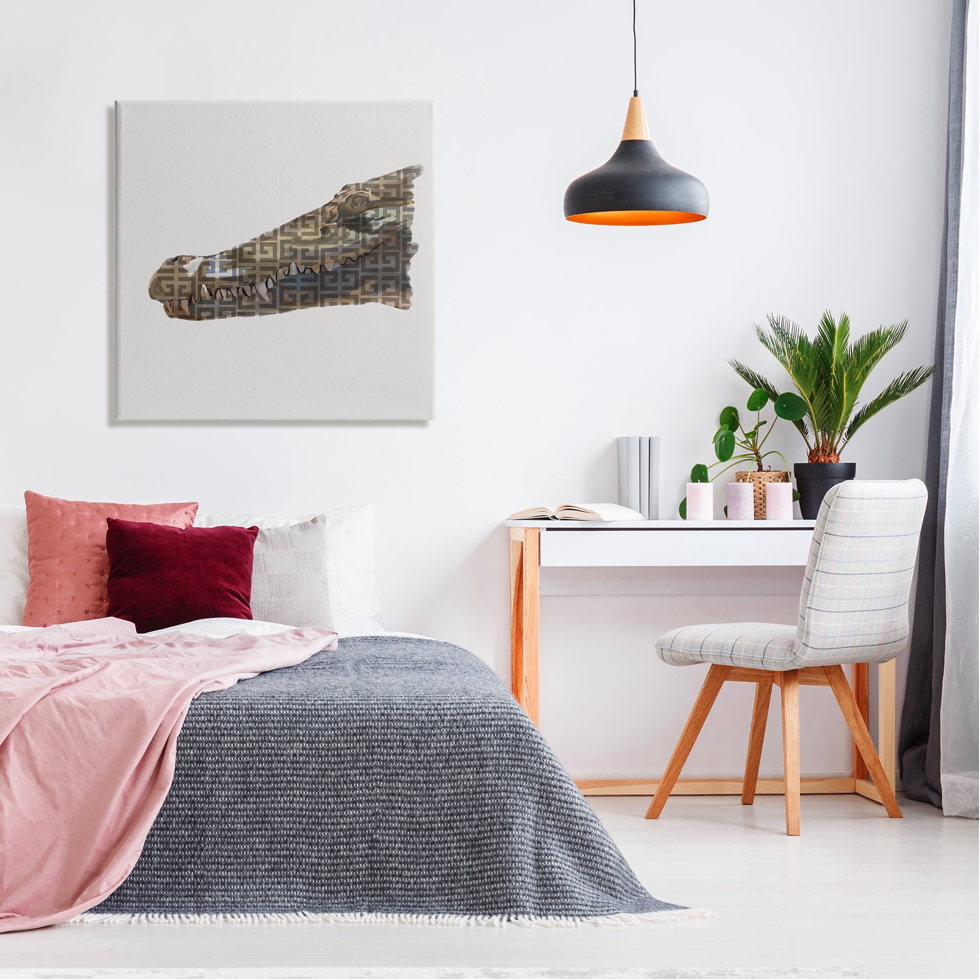 Stupell Fashion Brand Crocodile Glam Animals & Insects Painting Gallery Wrapped Canvas Print Wall Art