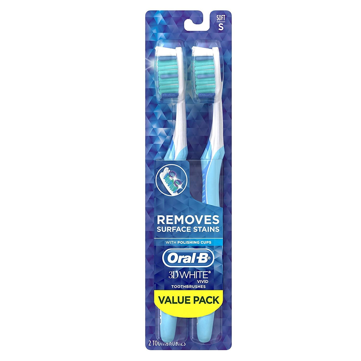 Oral-B Advantage 3D White Vivid Toothbrushes Soft, 2 Each (Pack of 3)