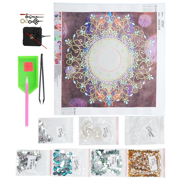 Kits de pintura de diamantes DIY pintura de diamantes de imitación patrón de flores reloj decoración de la pared del hogar