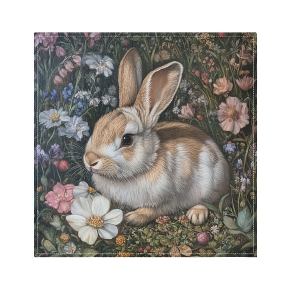 Napkin Satin Napkin 20*20Inchx1 Kitchen Towel Dinner Plate Towel Decorative Towel Napkin Tea Towel Suitable For Kitchen Table Garden Cute Gray Rabbit