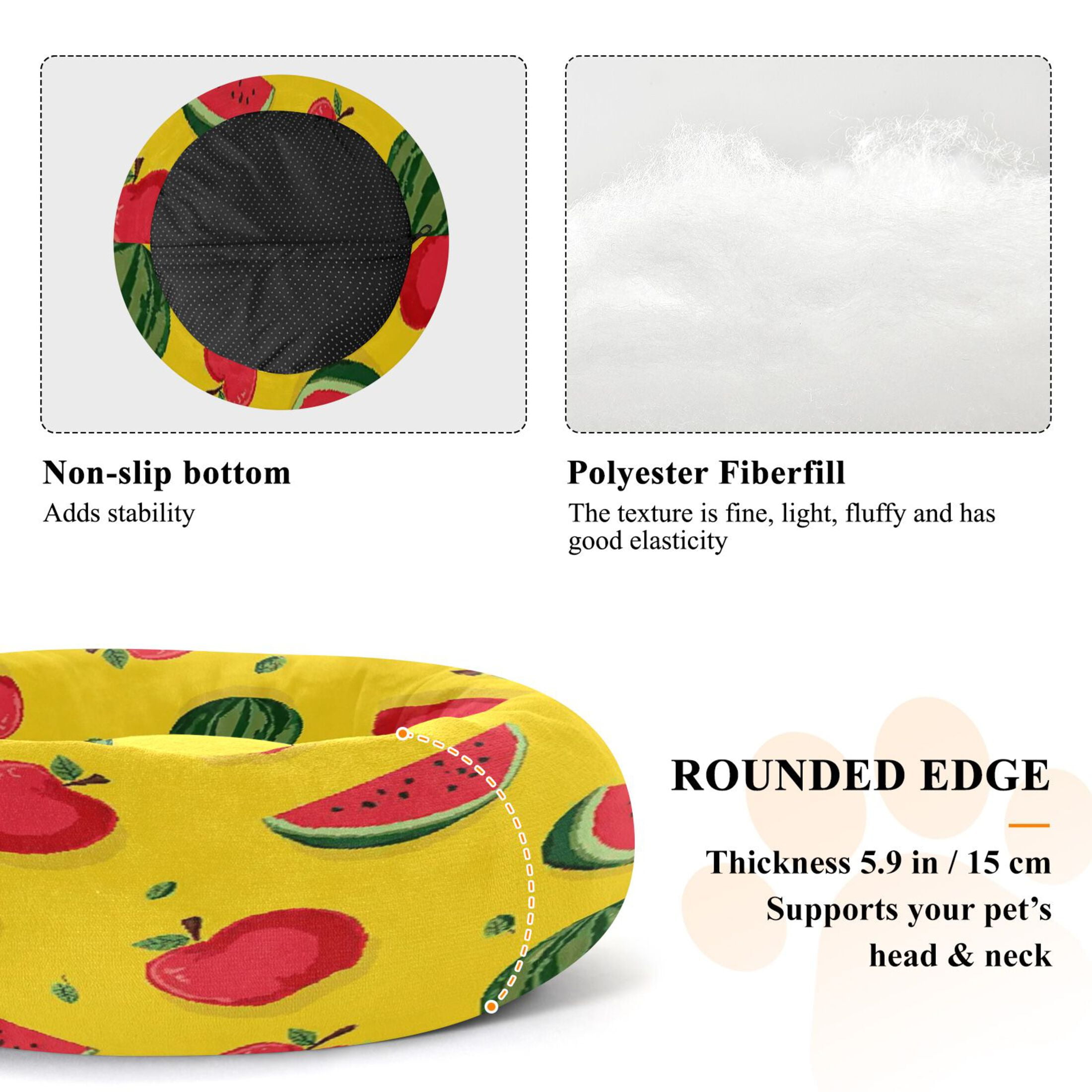 Iauyy Pet Couch Donut Cat Bed for Indoor Cats/Small Dogs Washable & Machine with Non-slip Bottom Calming Cat Furniture, Watermelon (M)