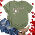 thumbnail image 6 of Womens Valentine's Day Shirts Short Sleeve Fashion Graphic Basic T-Shirts Casual Pullover Tunic Tops (2XL, B Green), 6 of 7