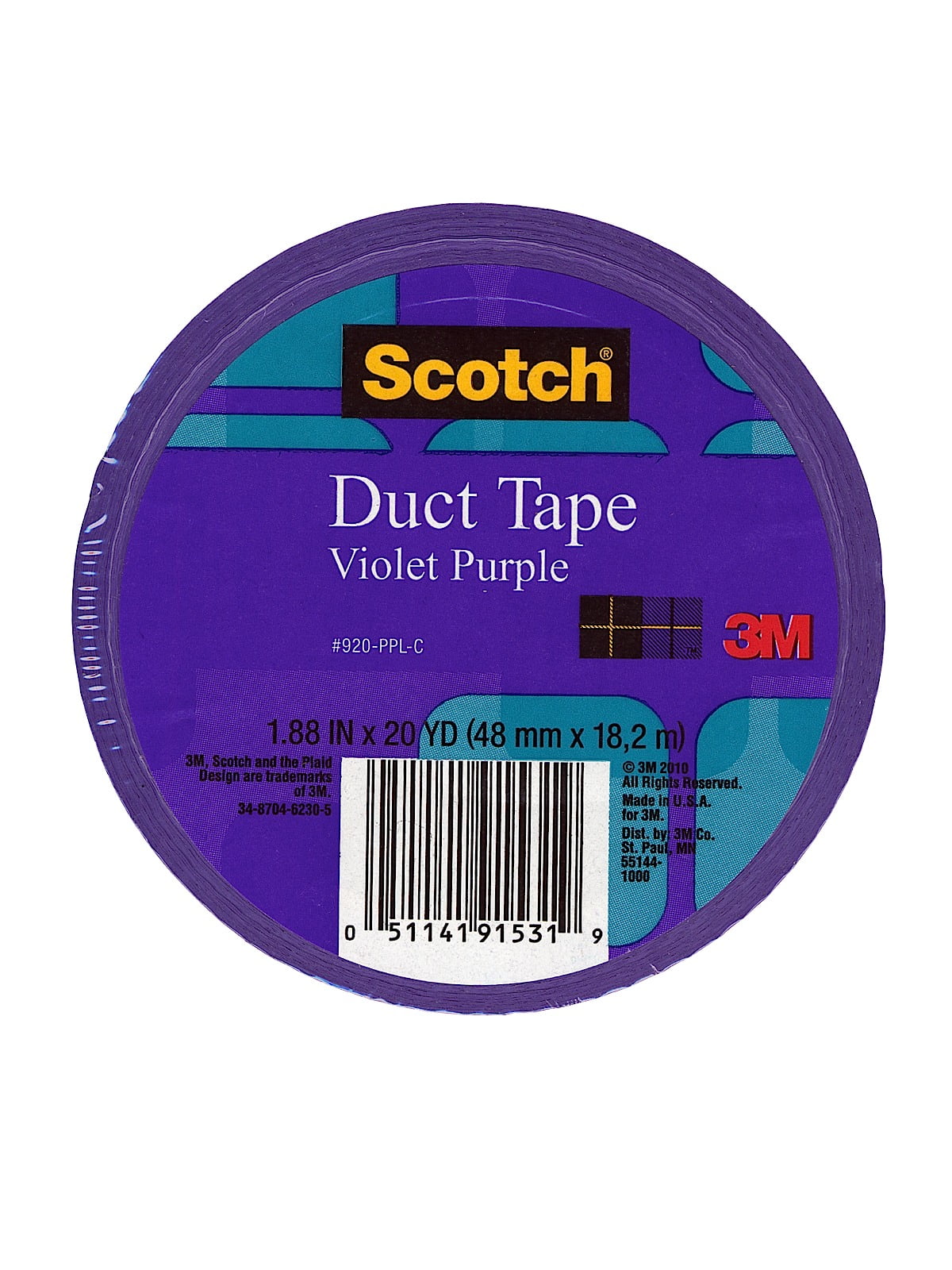 Colored Duct Tape violet purple, 1.88 in. x 20 yd. roll (pack of 6