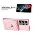thumbnail image 4 of ELEHOLD Luxury Wallet Case&nbsp;for Samsung Galaxy S21 Ultra Case Organ Card Slots Holders PU Leather Metal Snap with Crossbody Shoulder Strap Shockproof Elegant Purse Case,pink, 4 of 6