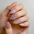 thumbnail image 2 of Drab Pink Velvet Press On Nails Medium Coffin False Nails Glossy Cat Eye Fake Nails for Women's Daily Wear, Dusty Rose Acrylic Full Cover Stick On Nails with Nail Glue in 12 Sizes - 24 Nail Kit Ombre, 2 of 4