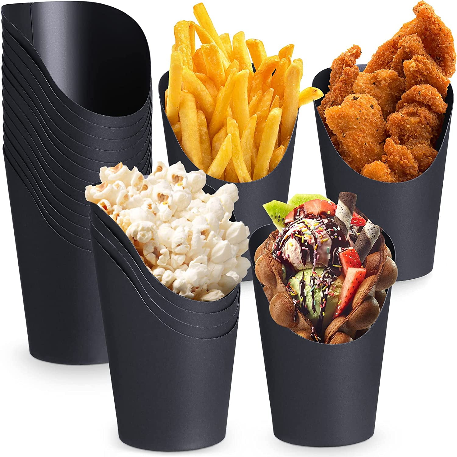 Charcuterie Cups 75 Pcs 16oz Fries Holder Cardboard Snack Cups, Charcuterie  Cups Disposable, Food Display Risers for Buffet 