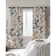 thumbnail image 2 of Orange Grey Botanical Black Out Curtains 84 Inch Long for Living Room, Rustic Country Spring Floral Summer Leaf Blackout Curtain Shade Thermal Window Curtains Grommet Drapes 42"x84" 2 Panels, 2 of 8