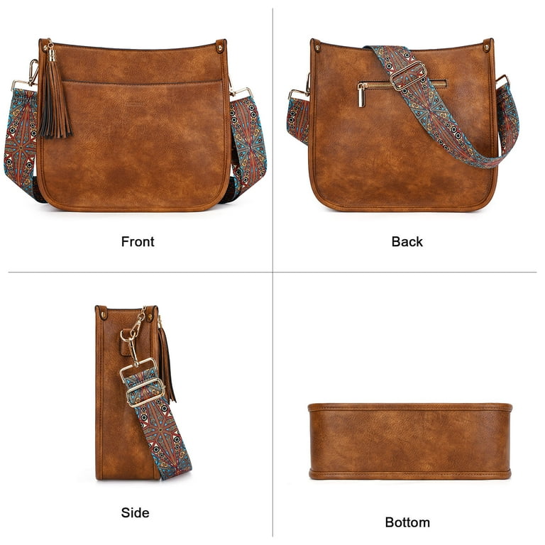 HKCLUF Women's Vegan Leather Crossbody Bag with Adjustable HKCLUF Women's Vegan Leather Crossbody Bag with Adjustable