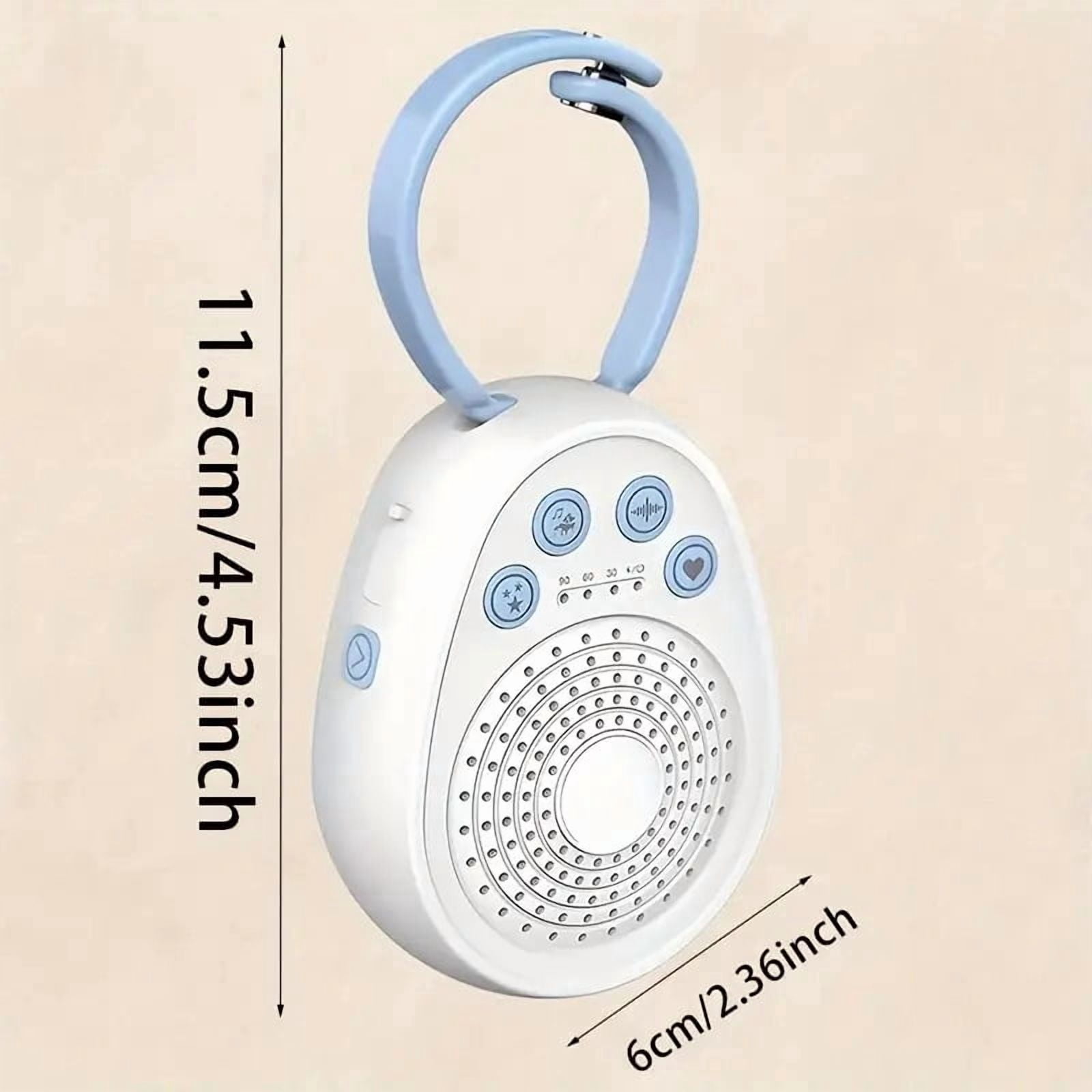 White Noise Machine for Baby Sleep with 20 Soothing Tracks, 4 Sound Types, Portable Sleep Aid for Infants, Rechargeable Battery, 30/60/90min Timer, Child Lock, Volume Memory for Travel Use