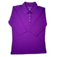 thumbnail image 3 of Navy Cutter Women's Catchit Solid Performance Polo T-Shirt ¾ Sleeve Length for Casual Businnes and School Every Day Wear Color Violet Size M, 3 of 4