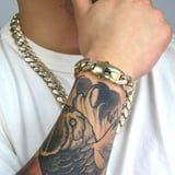 Nuragold 10k Yellow Gold Royal Monaco Cuban Link Necklace - 9mm Hollow 24 Inch Diamond Cut Men's Chain Made In Italy