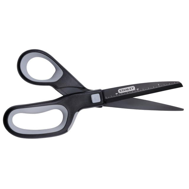 Stanley 8” Premium Titanium Scissors with a Non-Stick Blade and Ergonomic Handle, Gray/Black Scissors (SCI8TINS)