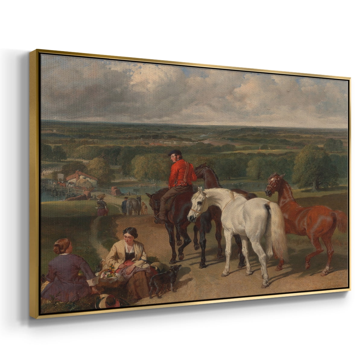 Vintage Animal Print-XLVII By Wexford Home Framed in Gold Wood Gallery Wrapped Canvas 17 in. x 25 in.