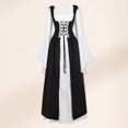 thumbnail image 2 of Vestido largo estilo renacimiento medieval para mujer ropa de fiesta plisada suelta, 2 of 9