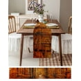 thumbnail image 3 of Orange Forest Burlap-Cotton Table Runner 72 Inches Long,Fall Tree Botanical Maple Leaf Farmhouse Table Runners,Outdoor Dining Tablecloths Decor for Baby Shower Party Wedding 16x72, 3 of 9