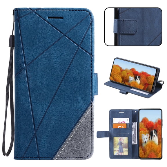 Wallet Case For Google Pixel 10 /10 Pro,Magnetic Clasp RFID Blocking Credit Card Holder with Lanyard,Premium PU Leather Folio Flip Kickstand Shockproof Retro Case For Google Pixel 10 /10 Pro,Blue
