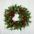 thumbnail image 6 of Northlight Crabapple and Berries Boxwood and Pine Artificial Christmas Wreath - 26" - Unlit, 6 of 9