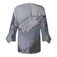 thumbnail image 4 of Dyegold Blouses For Women Dressy Casual 3/4 Flare Sleeve Lace Trim V Neck Floral Print Vintage Tunic Tops Loose Fit Shirts, 4 of 5