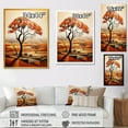 thumbnail image 4 of Designart "Cubist Tree Landscape in Africa III" Floral Canvas Wall Art - Global Brown Tree African Entryway Wall Art Print, 4 of 6