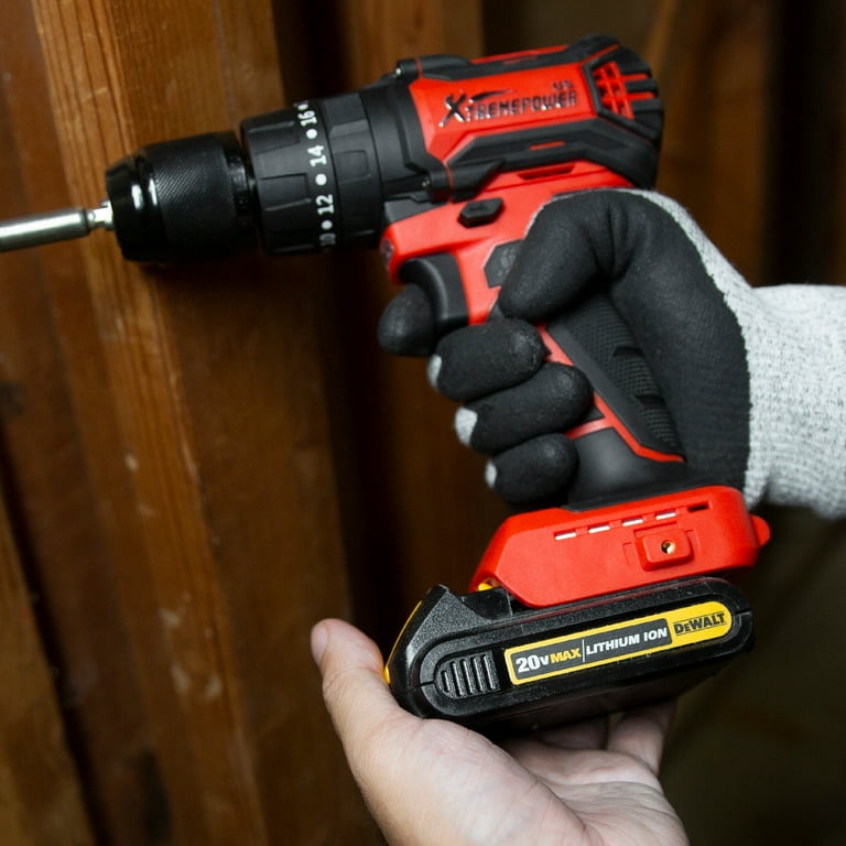 XtremepowerUS 20V Li-Ion Brushless Cordless Impact Drill Kit 20+3 