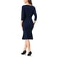 thumbnail image 3 of VESTIDO ELEGANTE DE MUJER CON CUELLO BARCO Y MEDIA MANGA, MIDI, L AZUL OSCURO, 3 of 5