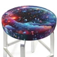 thumbnail image 3 of Honeii Outer Space Floating Numbers And Letters Bar Stool Covers – Perfect Fit for 12" to 14" Round Stools, Crease-Resistant, Stretchy, Washable & Dustproof Seat Slipcovers-13 inch, 3 of 7