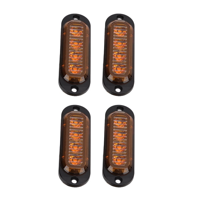 Luces De Posición Laterales Para Camiones Alto Brillo 3000K LED Flash De Emergencia Material De PC ABS Duradero Fácil Instalación 4 Piezas Para Automóviles Camiones Remolques