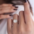 thumbnail image 4 of Divinejewel Stamped 14K White Gold Plated Anniversary Ring - Engagement Ring for Wedding Gift - Emerald Cut 1.8 Ct Moissanite Women's Wedding Ring - Forever Moissanite Ring - Moissanite Jewelry, 4 of 4