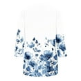 thumbnail image 7 of Mittory Womens 3/4 Sleeve Blouse and Tops Dressy Casual Crewneck Floral Tops Plus Size Comfy Shirts Fall Fashion Clothes, 7 of 7