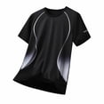 thumbnail image 7 of Men's T-Shirt Polyester Quick Dry Running Top, Short Sleeve Crewneck Athletic Shirt, Breathable Moisture-Wicking for Gym Workout Casual Daily Sports, Solid Color | Zenithor,Black L, 7 of 7