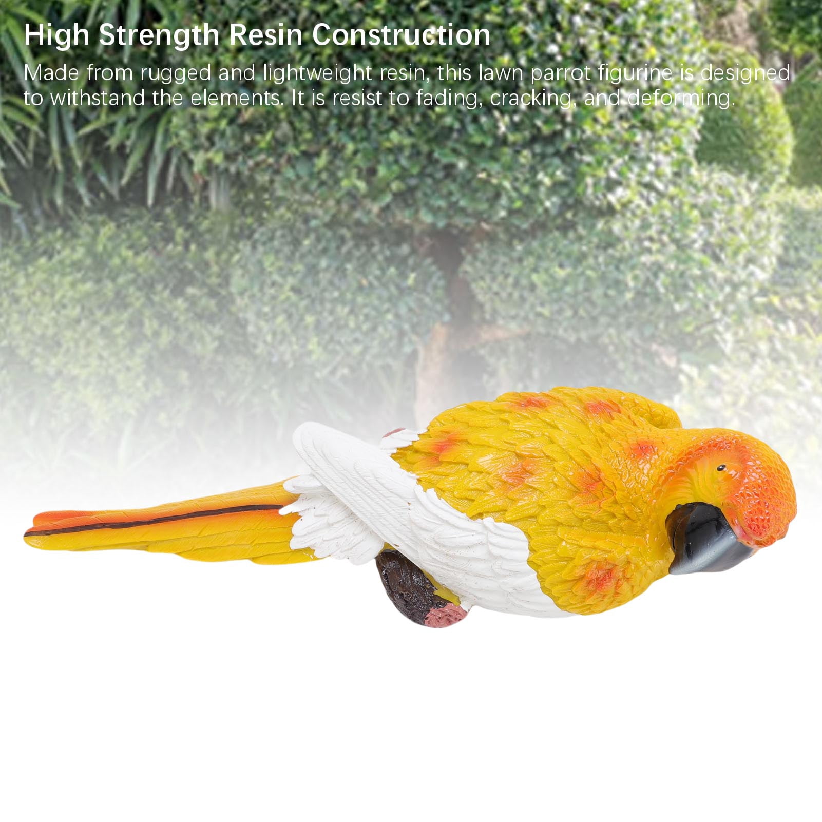 NFTIGB Realistic Hanging Parrot Wall Decoration Flat Back High Strength Resin Statue Figurine for Outdoor Lawn Garden Patio Decor, Left Side Yellow, 13.78 inches / 35.0 cm