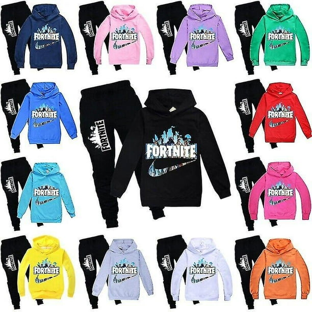 Conjunto de chandal informal Fortnite para ninos para ninos Sudadera con capucha Jumper Top pantalones Trajes Ropa deportiva