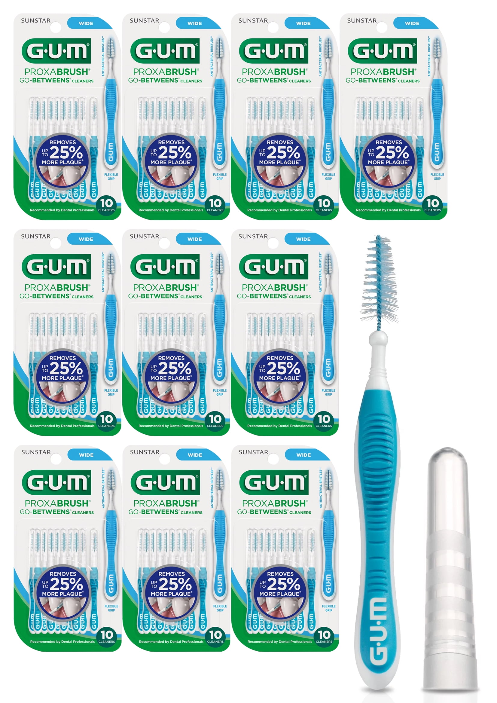 GUM Proxabrush GoBetweens Cleaners WIDE 100 Count, Interdental Brushes