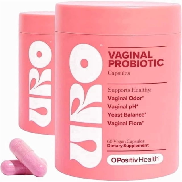 2pc URO Vaginal Probiotics for Women pH Balance with Prebiotics & Lactobacillus – Vaginal Health Supplement – Promote Healthy Vaginal Odor & Flora, 60 Count