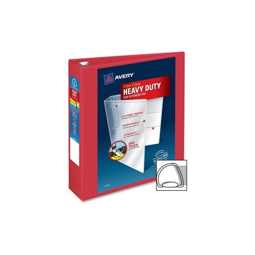 Avery Heavy-Duty View 3 Ring Binder, 2' One Touch EZD Rings, Red 2' Binder Capacity - Letter - 8 1/2' x 11' Sheet Size - 540 Sheet Capacity - 3 x D-Ring Fastener(s) - 4 Internal Pocket(s) - Poly