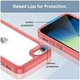thumbnail image 3 of Allytech for iPhone SE 2022, iPhone SE 2020, iPhone 8, iPhone 7 Rugged Case Heavy Duty Crystal Clear Transparent Cover, Red, 3 of 6