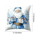thumbnail image 5 of Christmas Decorative Pillow Covers 18x18" Christmas Patterns Pillowcase Vintage Watercolor Blue Printed Home Decors Cushion Cover Christmas for Couch Sofa Bed Home Decors Cushion Covers, 5 of 7