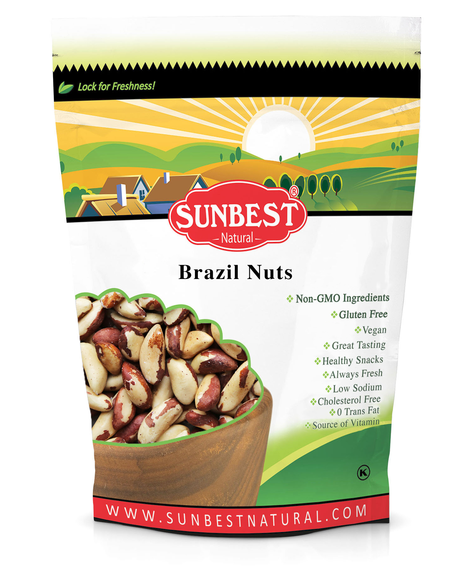 Sunbest Brazil Nuts Half Broken , Raw in Resealable Bag Non GmoVegan