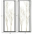 thumbnail image 3 of DecMode Gold Metal Branch Tree Wall Decor with Black Frame (2 Count), 3 of 10