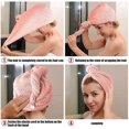 thumbnail image 2 of ZHAOCHENG Toalla de microfibra para el cabello, paquete de 2, toalla de turbante para el cabello, turbante súper absorbente, gorros para secar el cabello (rosa y marrón), 2 of 5