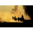 thumbnail image 2 of Terrill, Steve 24x17 Black Ornate Wood Framed with Double Matting Museum Art Print Titled - OR, Burns Cowboys driving wild horses on a road, 2 of 4